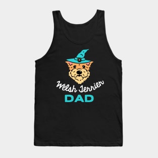 Welsh Terrier Dad Wizard Dog Owner Retro Dog Father Tank Top